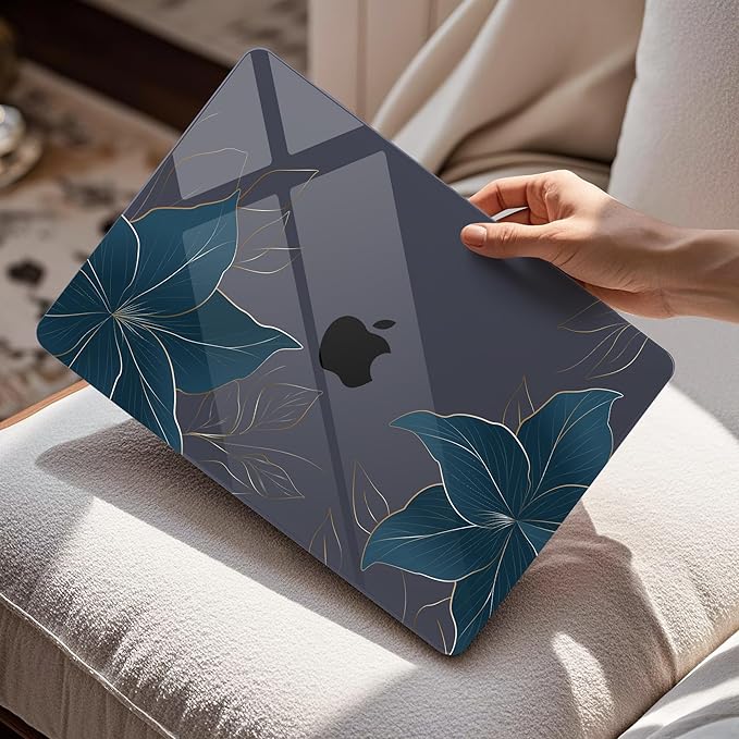 Mektron Compatible with M4 MacBook Air 15 inch Case 2025 A3241 2024 2023 M3 A3114 A2941 M2 Liquid Retina Display Touch ID, Plastic Hard Case & Keyboard Skin & Screen Protector - Floral C348