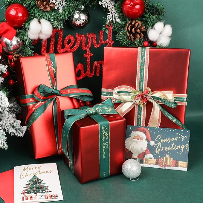 NESCCI Matte Metal Wrapping Paper, Solid Color Paper-2 Roll,17 Inches X 32.8 Feet Per Roll,Gift Wrapping Paper,Perfect for Wedding,Valentine's Day, Birthday,Baby Shower