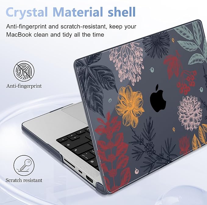 for MacBook Pro 16 inch Case 2021 2022 2023 2024 Release A3186 A3403 M4 A2991 M3 A2780 M2 A2485 M1 Pro/Max, Hard Shell Case with Screen Protector & Keyboard Cover, Autumn Leaves