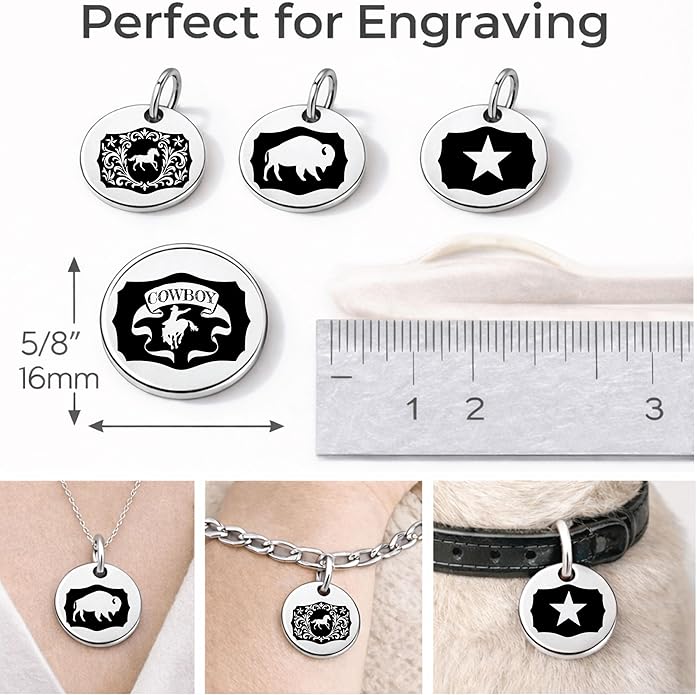 SM Design Western Charm Set of 4 – Stainless Steel Western Charms for Bracelets & Necklaces – Cowgirl, Ranch & Country Style Jewelry Charms – Western Gift for Women & Moms