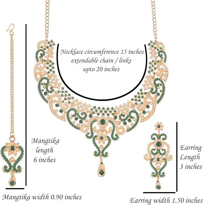 Touchstone Indian jewelry set for women bollywood gold jewellery wedding outfits necklace sets earrings bridal maang tikka fancy costume girls big desi accessories rhinestone in gold or silver tone