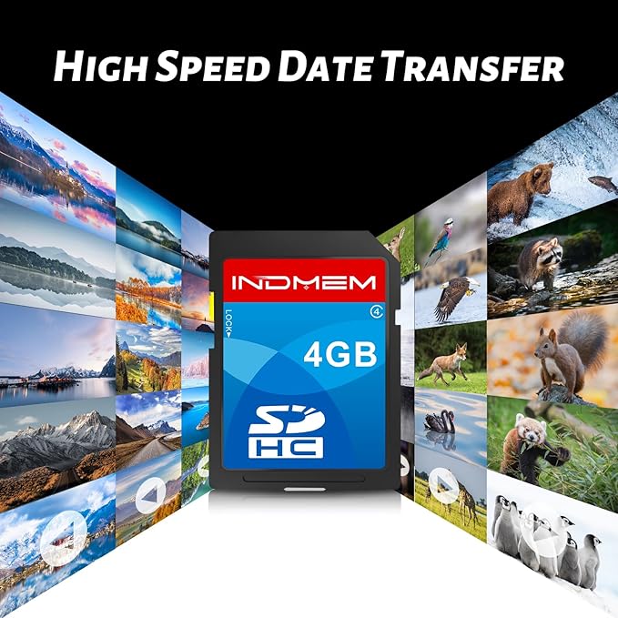 INDMEM SD Card 4GB, 8 Packs Class 4 4GB Flash Memory Card MLC Standard Secure Digital Cards Camera Card
