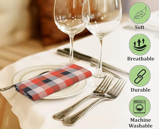 RUVANTI Cloth Napkins Set of 12 Cotton 100%, 18x18 Inches Napkins Cloth Washable, Soft, Absorbent. Cotton Napkins for Parties, Christmas, Thanksgiving, Weddings, Dinner Napkins Cloth - Play Box