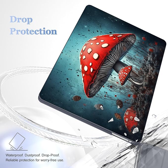 May Chen for New MacBook Pro 13 Case 2022 2020 Release (A2338 M1 M2/A2289/A2251), Plastic Crystal Hard Shell Case Cover with Keyboard Cover for MacBook Pro 13-inch Touch Bar, Mushrooms