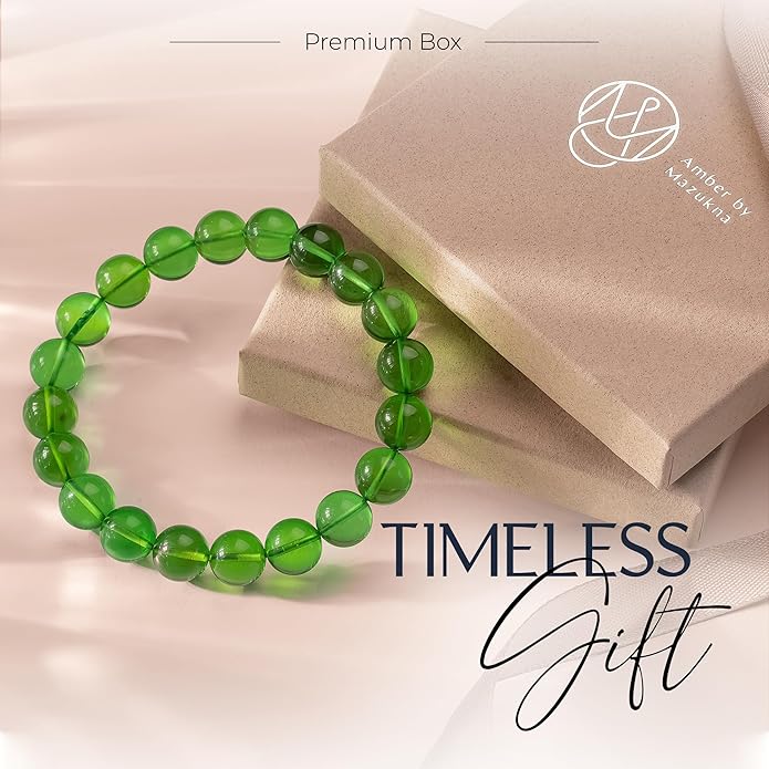 Natural Baltic Amber Bracelet for Women and Men – Stretch Wristband with Faceted Beads, Lightweight Unisex Jewelry Gift for Daily and Casual Wear