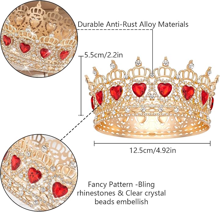 Queen Crown Rhinestone Wedding Crowns and Tiaras for Women Costume Party Hair Accessories Princess Birthday Crown Crystal Bridal Crown