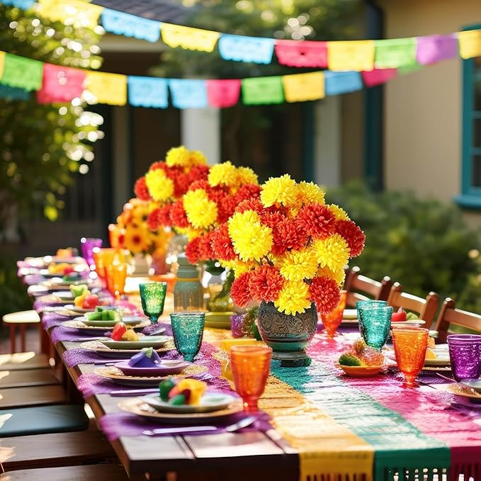 Kimura's Cabin 20Pcs Fake Silk Ball Flowers Artificial Chrysanthemum Faux Mums Bouquets Wedding Arrangements Halloween Thanksgiving Home Kitchens Table DIY Center Decoration (Orange Yellow)