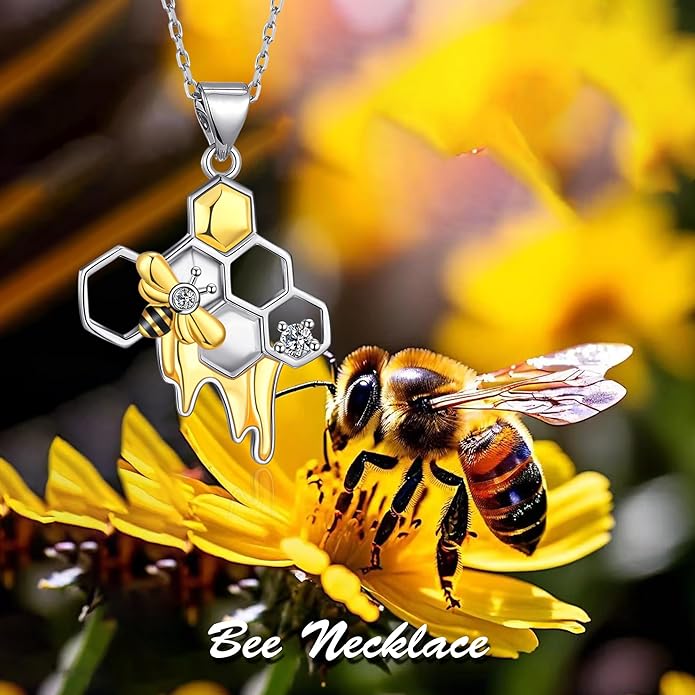 Flower Necklace Tulip/Sunflower/Daisy/Bee Pendant Necklaces Jewelry for Women Mom Gifts