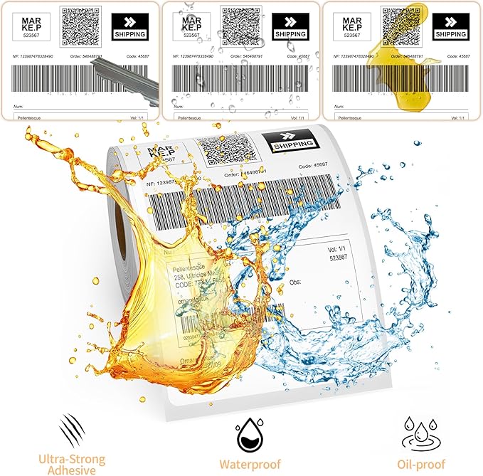 20 Rolls 4" x 6" Direct Thermal Printer Label, 250 Labels/Roll, Total 5000 Thermal Shipping Labels, Strong Adhesive, Commercial Grade, Perforated, Compatible with Most Thermal Printers (NOT for DYMO)
