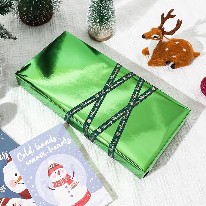 NESCCI Light Green Metallic Wrapping Paper, Solid Color Paper,Gift Wrapping Paper,Perfect for Wedding,Valentine's Day,Birthday, Christmas,Baby Shower,DIY Bouquet (17.5 Inches X 32.8 Feet)
