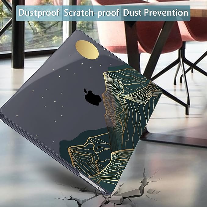 Mektron for MacBook Air 13 Case A1466/A1369 (2010-2017 Release), Snap-on Plastic Hard Shell Cover for MacBook Air 13.3 inch with Keyboard Cover, Abstract Mountain C112