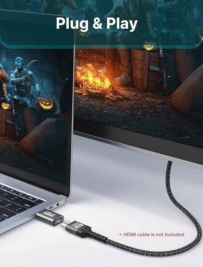 JSAUX 4K DisplayPort to HDMI Adapter, DP PC to HDMI Monitor Converter Video UHD 2K@120Hz,4K@30 DP to HDTV Male to Female Uni-Directional Adapter Compatible with Dell, Lenovo, HP,GPU, AMD -Grey