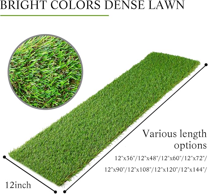 GLOBREEN Artificial Turf Grass Table Runner Green Football Golf Table Centerpiece Party Decorations, Wedding, Birthday, Baby Shower 12" x 108"