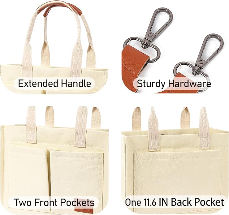 Canvas Tote Bag for Women, Large Laptop Travel Tote Handbag Totes with Crossbody Shoulder Teachers Reusable Grocery Bags
