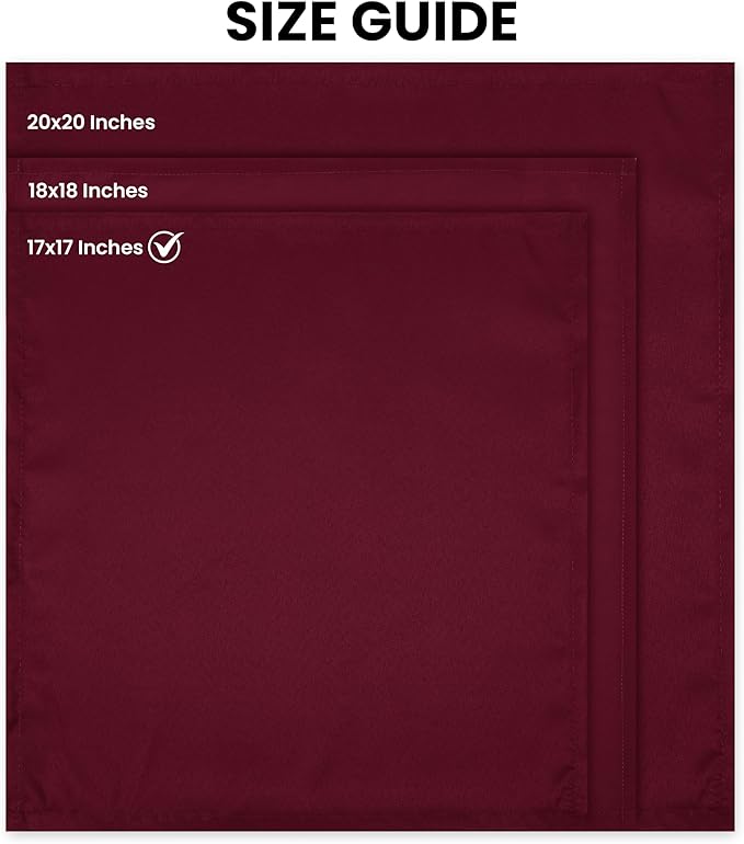 Utopia Home [24 Pack, Burgundy] Cloth Napkins 20x20 Inches, 100% Polyester Hemmed Edges, Washable and Reusable Ideal for Parties, Weddings and Dinners