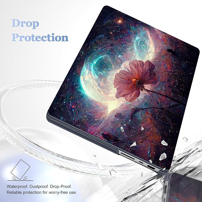 for MacBook Pro 16 inch Case 2021 2022 2023 2024 Release A3186 A3403 M4 A2991 M3 A2780 M2 A2485 M1 Pro/Max, Hard Shell Case with Screen Protector & Keyboard Cover, Galaxy Space
