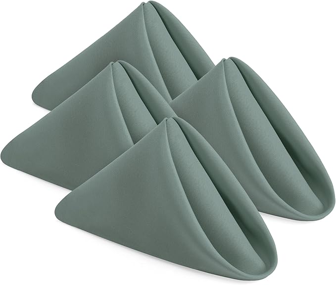 Utopia Home [24 Pack, Light Grey] Cloth Napkins 20x20 Inches, 100% Polyester Hemmed Edges, Washable and Reusable Ideal for Parties, Weddings and Dinners
