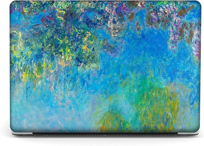 Berkin Arts Compatible with MacBook Air 13 inch Cover, 2022-2018 Release A1932 with Touch ID with Keyboard Cover & Screen Protector Cloisonnism (Wisteria by Monet)