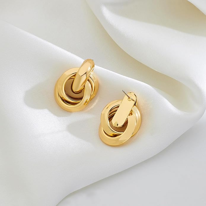 Gold Geometric Drop Dangle Earrings for Women Long Link Dangle Earrings Jewelry Gift