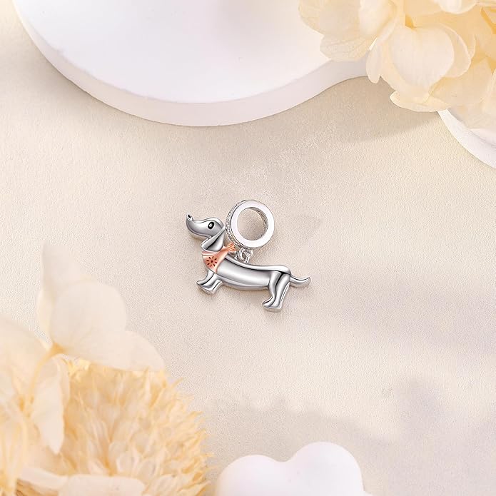 Charms for Bracelet 925 Sterling Silver Bearded Dragon/Dragonfly/Mother Daughter/Highland Cow/Dachshund Bead Gift for Women