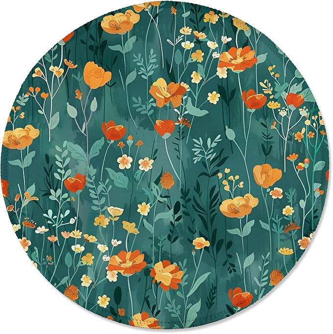 ITNRSIIET Round Mouse Pad with Stitched Edge Premium-Textured Waterproof Non-Slip Rubber Base Desktop Protection Mat Diameter 8.7 inches, Beautiful Flowers