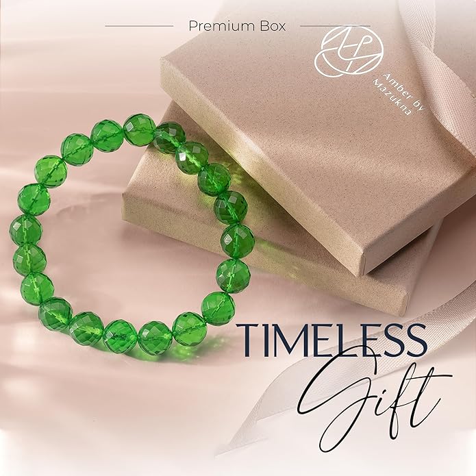Natural Baltic Amber Bracelet for Women and Men – Stretch Wristband with Faceted Beads, Lightweight Unisex Jewelry Gift for Daily and Casual Wear