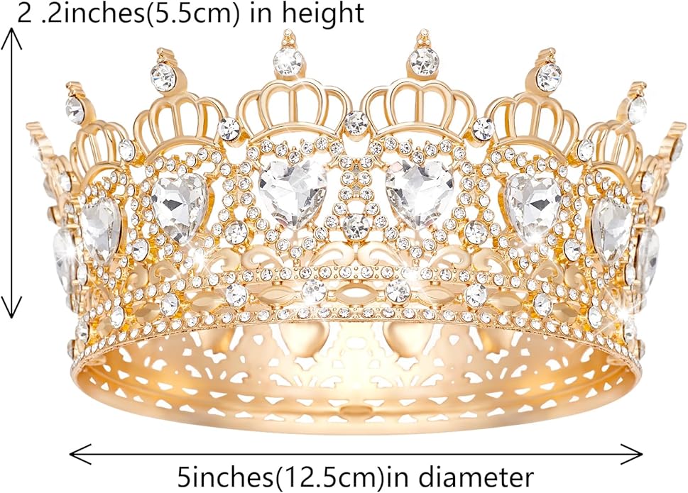 Queen Crown Wedding Rhinestone Heart Crowns and Tiaras for Women Costume Party Hair Accessories Princess BirthdayCrown Crystal Bridal Crown
