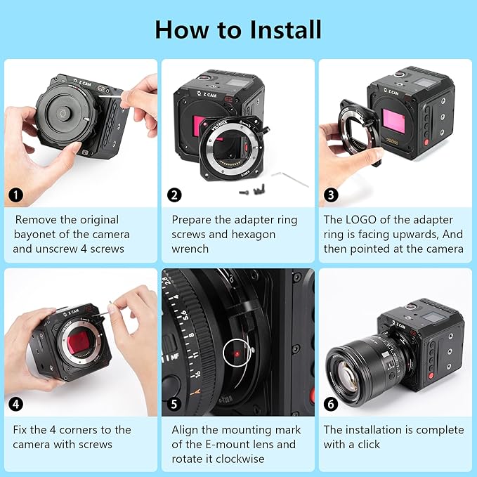 VILTROX E-T10 II Lens Mount Adapter, E Mount Lens to Z-CAM Cinema Cameras Autofocus Adapter Converter Compatible with Sony E Mount Lens to Z-CAM E2-M4 E2-S6 E2-F6 E2-F8 Cinema Cameras