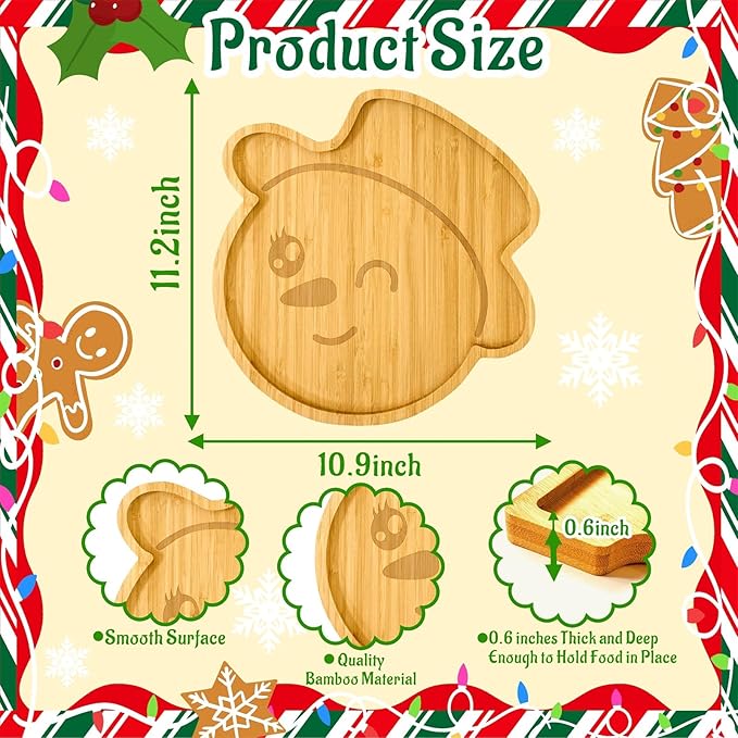Wooden Christmas Party Decorations Snowman Serving Trays for Tabletop Xmas Charcuterie Boards for Cheese Food Platter 2026 New Year Party Supply Fillable Xmas Dish Plates for Winter Holiday Home Decor