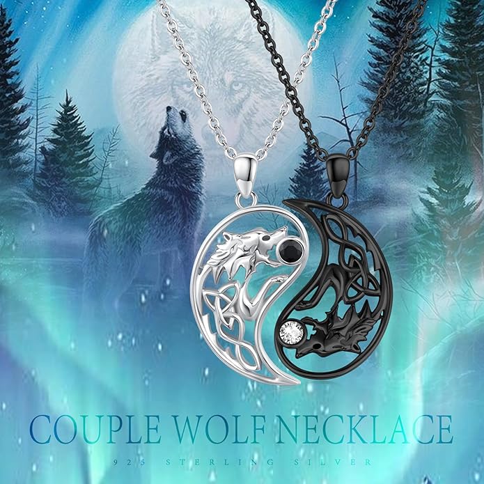 Couple Necklace S925 Sterling Silver for Women Men Mother and Daughter Matching Necklace Jewelry Gifts Birthday Valentine's Day Christmas Thanksgiving