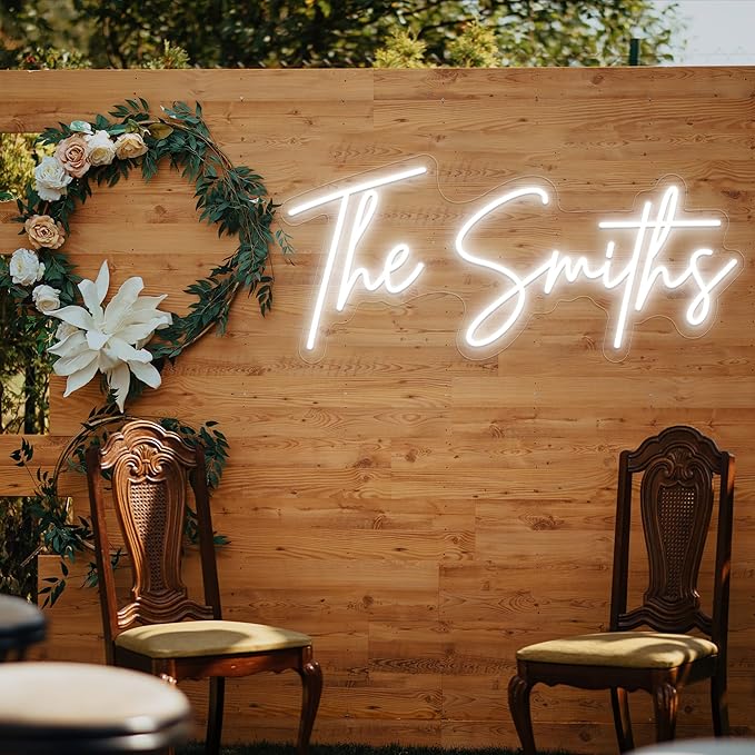 Custom Neon Signs, Personalized Large Led Neon Lights Sign,Neon Sign Customizable for Wall Decor Wedding Birthday Party Bedroom Bar Shop Name Logo Lights (Optional 16" to 60") (2 Lines)