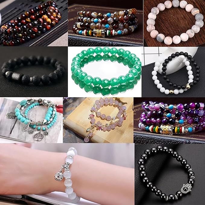 120PCS 6mm Natural Snowflake Obsidian Beads Round Loose Stone Energy Healing Gemstone Beads for Jewelry Making DIY Bracelet Necklace for Jewelry Making 32" 2 Strands
