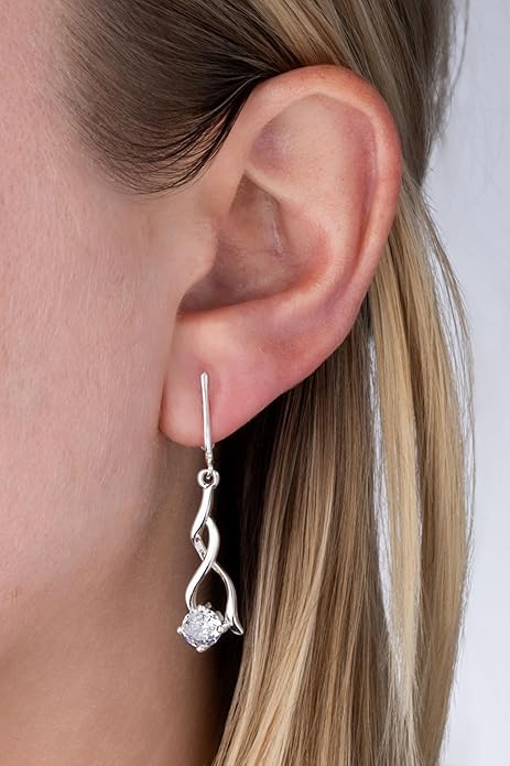 Silver Clip On Earrings For Women, They Look Pierced, Don't Pinch & Won't Fall Off, Hypoallergenic & Lightweight