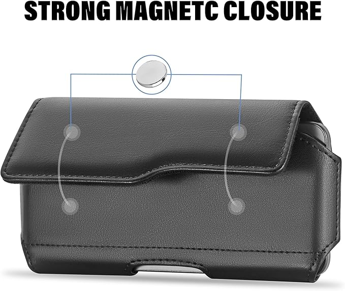 Holster Case for iPhone 15 Plus&15Pro Max, 14 Plus&14Pro Max, 13/12/11 Pro Max, Samsung Galaxy S24+ S23+ S22+ S21+ Plus Series, Phone Holder with Belt Clip (Fits Otterbox Commuter Case on)Black