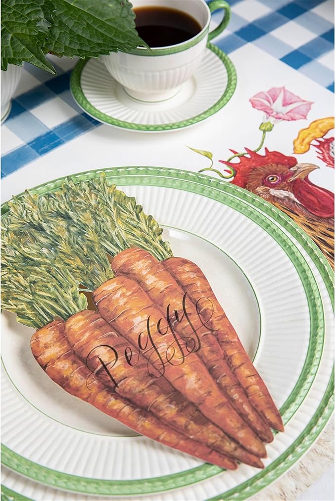 Hester & Cook Table Accent Place Cards - Dinner Name Cards for Table Setting Set of 12 - Made in USA (Carrots)