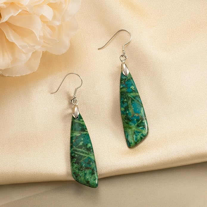 SELOVO Jasper Stone Earrings for Women Trendy Dangle Earrings Fishhook Drop Earrings