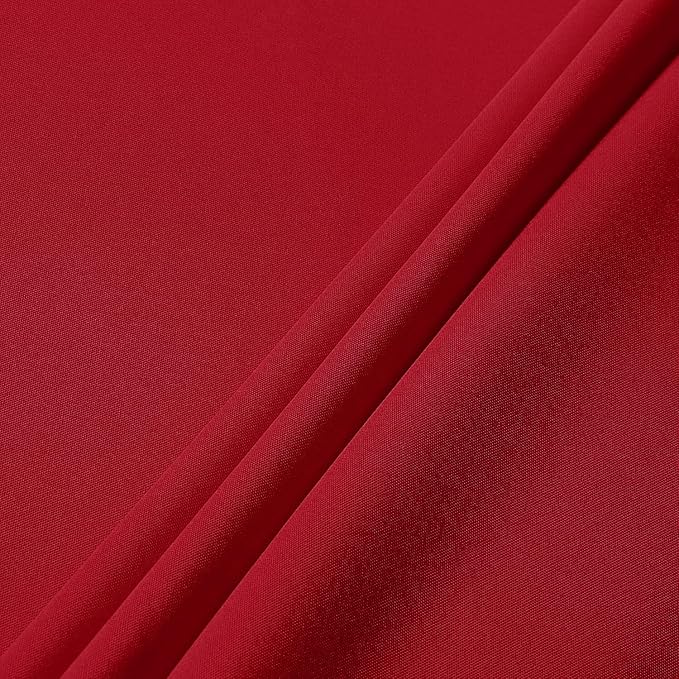 sancua Round Tablecloth - 48 Inch - Water Resistant Spill Proof Washable Polyester Table Cloth Decorative Fabric Table Cover for Dining Tables, Buffet Parties and Camping, Red