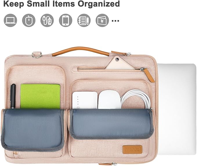MOSISO 360 Protective Laptop Shoulder Bag,13 inch Computer Bags Compatible with MacBook Air M4 M3 M2 M1 2025-2018/Pro 13 2025-2016,Side Open Messenger Bag with 4 Zipper Pockets, Khaki