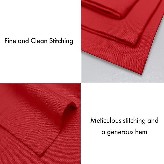 Ruvanti Premium Cloth Napkins Set of 12, 18x18 Inches, 100% Cotton, Washable, Soft & Absorbent, Perfect for Wedding, Christmas, Thanksgiving Dinners - Flame Scarlet