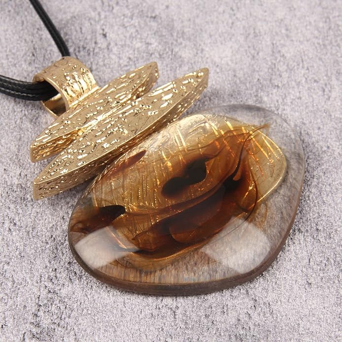 Boho Leather Necklace Women Bohemian Brown Circle Pendant Necklace Choker Long Necklaces for Women Boho Ring Large Pendant