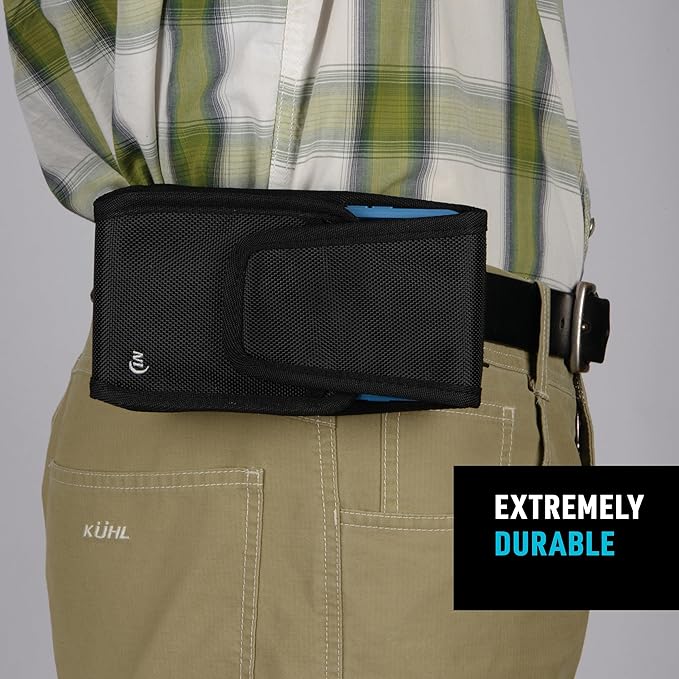 Nite Ize Clip Case Cargo Universal Rugged Phone Holster - Holster for Men's & Women's Belts - Utility Belt Pouch - Phone Accessories - XX-Large, Black