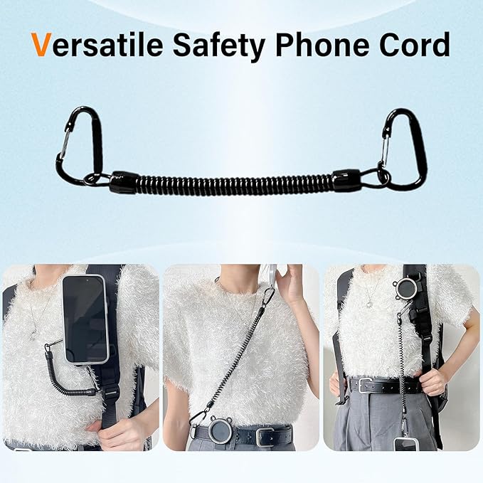 Ysnzaq Belt Clip Holder, Shoulder Bag Holder, Strong Magnetic Attraction Protection, Cell Phone Accessories for Outdoor Work Hiking XTJ Black