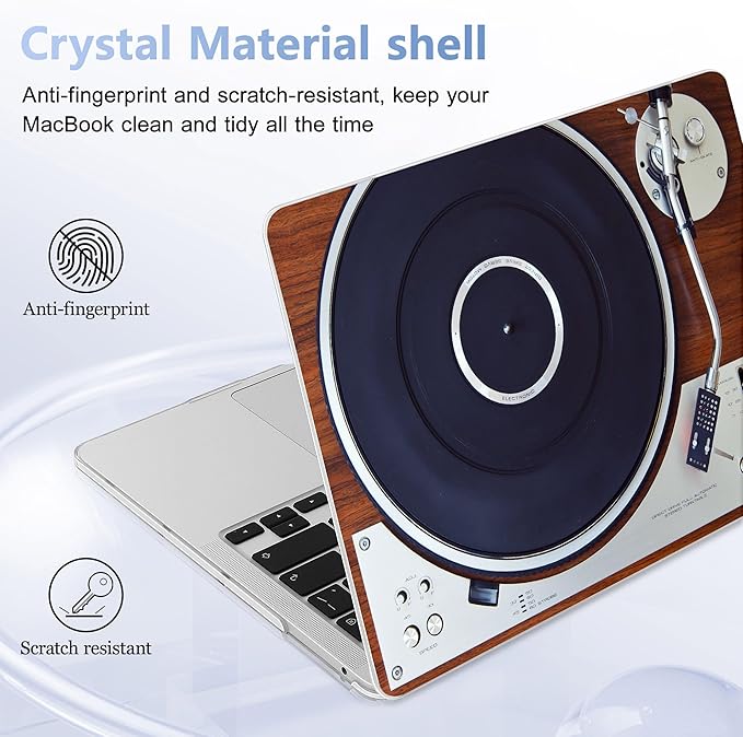 May Chen Compatible with MacBook Pro 13 inch Case 2022 2021 2020 Release Models A2338 M2 M1 A2251 A2289, Plastic Hard Shell Case for MacBook Pro 13 inch with Touch Bar Fits Touch ID, Gramophone