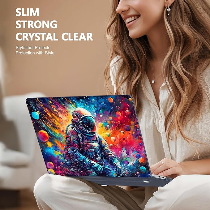 Case for MacBook Pro 13 inch with/Without Touch Bar (2016-2022, M2 A2338 M1 A2289 A2251 A2159 A1989 A1706 A1708), Hard Shell + Keyboard Cover + Dust Plug, Astronaut