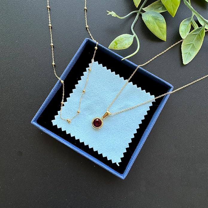 14K Gold-Plated Women's Double-Layer Birthstone Necklace Delicate Round Birthstone Pendant with a Simple Necklace, a Birthday Gift for Women Teenage Girls