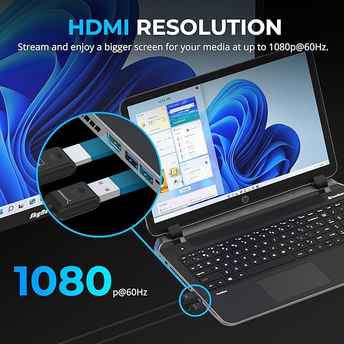 SABRENT Wireless HDMI Transmitter and Receiver 100FT/30M Seamless FHD Quality (1080p@60Hz) Plug and Play, Stream Video from PCs, Laptops to TVs, Projectors and More (DA-H1R1)