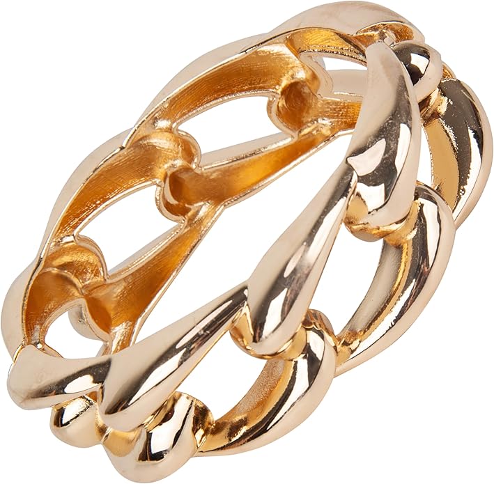 SPUNKYsoul Chain Link Buckle With Rhinestones Cuff Bracelet in Gold, Silver Rose Gold and Gun Metal for Women