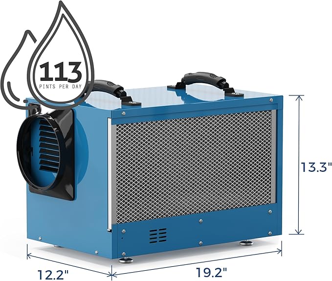 ALORAIR Commercial Dehumidifier 113 Pint, with drain Hose for Crawl Spaces, Basements, Industry Water Damage Unit, Compact, Portable, Auto Defrost, Memory Starting, 5 Years Warranty, Sentinel HD55