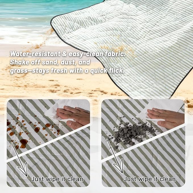 Extra Large Waterproof Picnic Blanket 80"x80" – Sandproof Outdoor Mat for Beach, Park, Grass, Lawn, Camping, Wedding Registry Must Have, Foldable & Portable Rug for Family Picnics