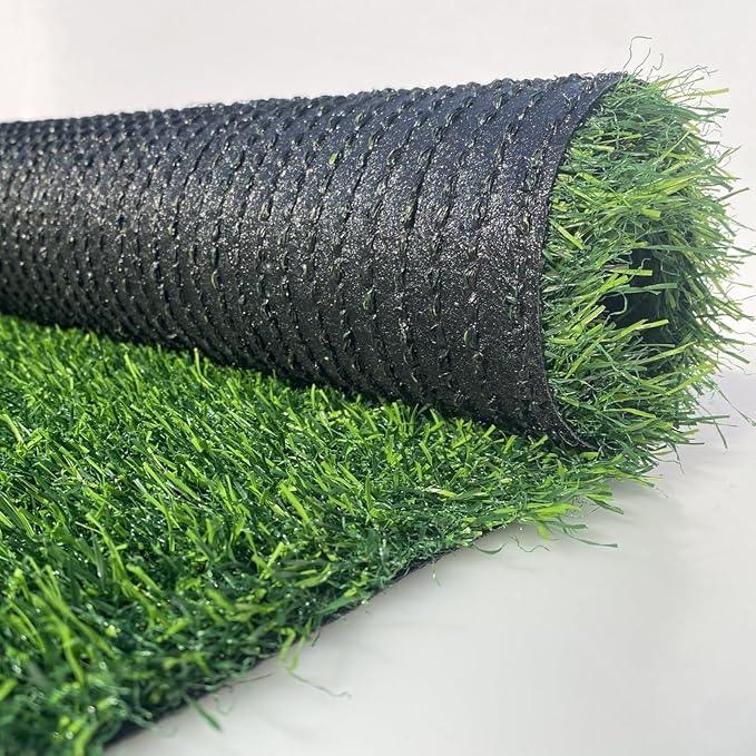 Artificial Grass Rug 11 ft x 42 ft, Synthetic Fake Grass Turf Mat for Indoor Outdoor Garden Home Decor, 0.8" Pile Height